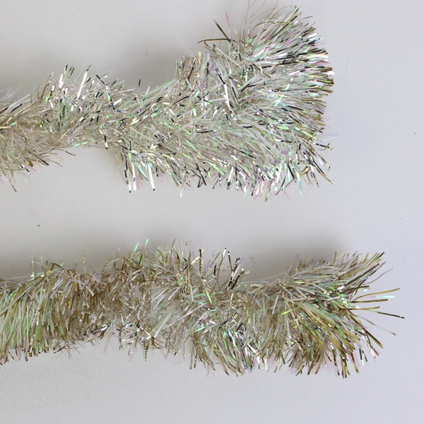 Decorative Christmas Holiday Tinsel Garland Iridescent 15ft