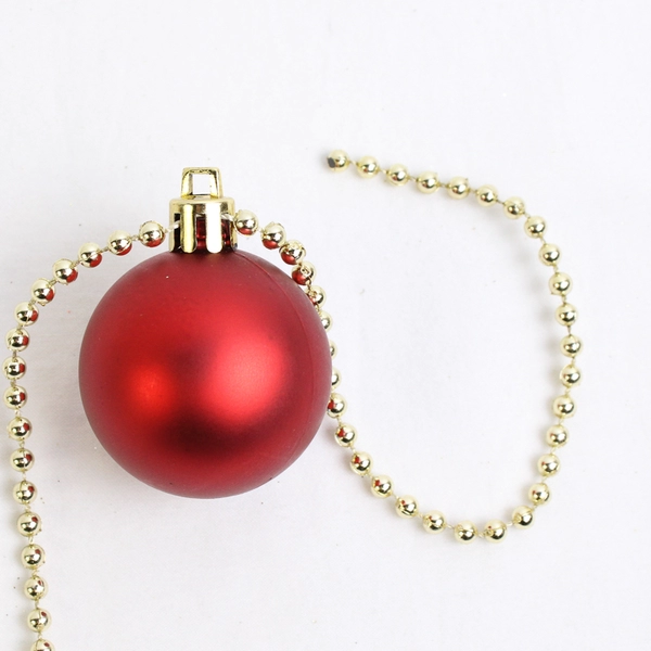 Lot of 2 Christmas Bauble Garlands Red and Gold 6ft and 6-3/4ft