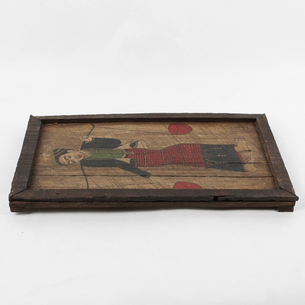 Asian Folk Art Traditional Lanna Style Handmade Wood Painting