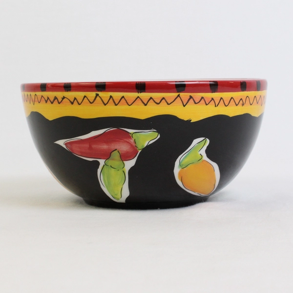 Hausenware Hand-Painted Jalapeño Chili Pepper Cereal Soup Bowl 6" FLAW