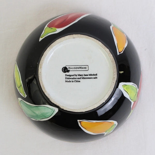 Hausenware Hand-Painted Jalapeño Chili Pepper Cereal Soup Bowl 6" FLAW