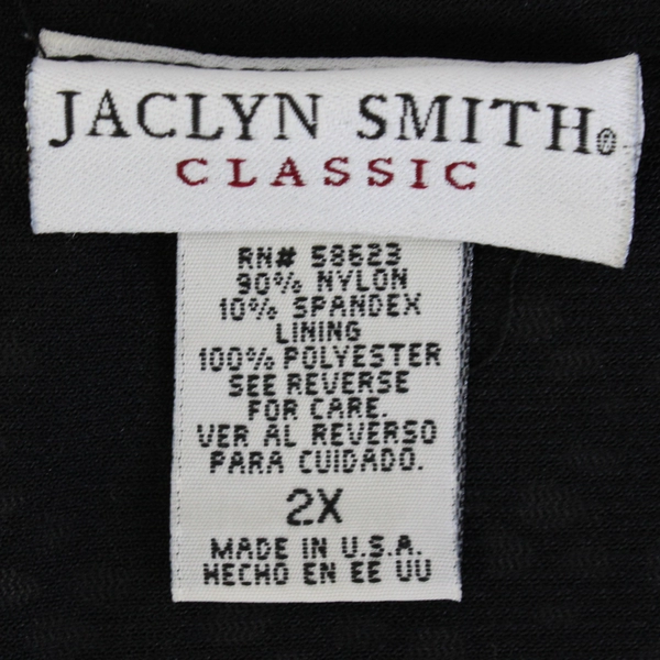 Jaclyn Smith Black Semi-Sheer Lace Long-Sleeve Top Women's Size 2X