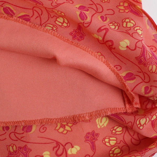 Ombre Orange Floral Empire Waist Midi Sundress Women's Size 8