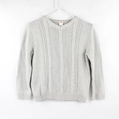 Gymboree Light Gray V-Neck Cable Knit Sweater Boys' Size Large 10-12