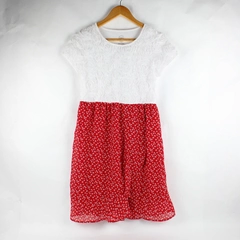 Wonder Nation Red and White Short-Sleeved Dress Girls' Size XXL 18