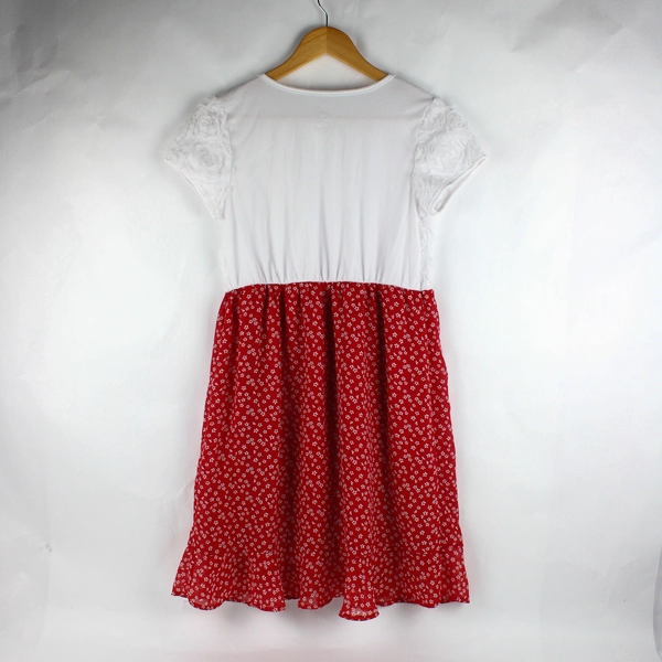 Wonder Nation Red and White Short-Sleeved Dress Girls' Size XXL 18