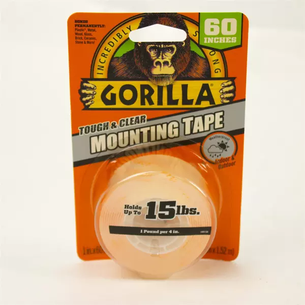 Gorilla Tough & Clear Double-Sided Mounting Tape Waterproof Indoor/Outdoor NEW
