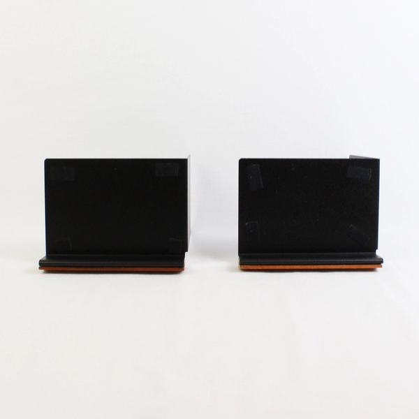 Two Metal and Wood Library Organization Bookends