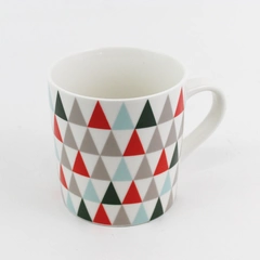 Starbucks 2017 Holiday Geometric Christmas Tree Ceramic Mug 16 Fl Oz 4" Tall