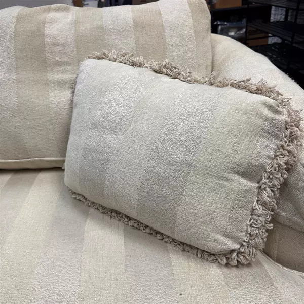 Vintage Sherrill Off-White Striped Love Seat 