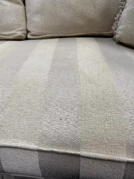 Vintage Sherrill Off-White Striped Love Seat 