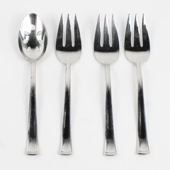 Lot Of 4 Dansk Orion Pattern Serving Utensils 3 Serving Forks 1 Pierced Spoon