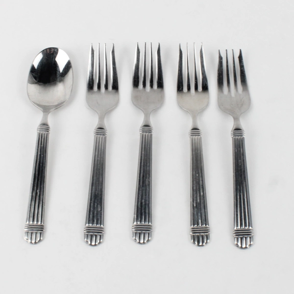 Lot of 5 Farberware Marissa Pattern 18/8 Stainless 4 Salad Forks 1 Teaspoon HTF