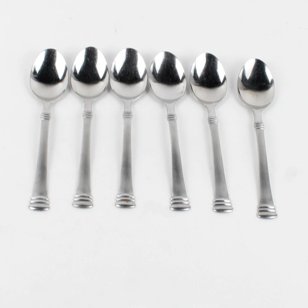 Lot Of 6 Cambridge Silver Codie Pattern Oval Soup Spoons SS 7.25" The Same Backs