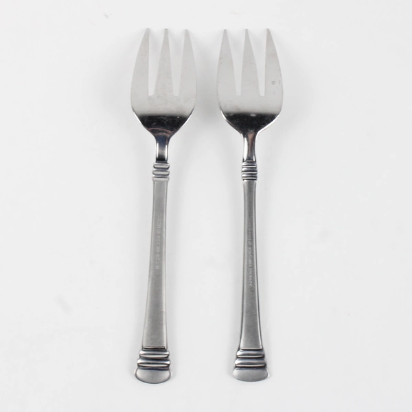 Lot Of 2 Cambridge Silver Codie Pattern Cold Meat Serving Forks 8.5" Stainless