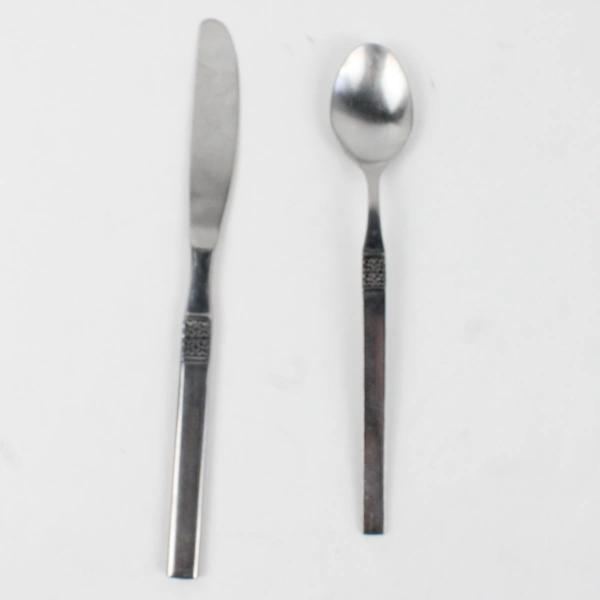Lot of 2 Oneida Northland Danish Fling Pattern Ice Tea Spoon & Dinner Knife SS