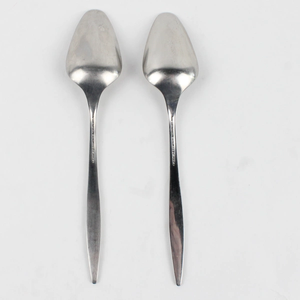 Lot of 2 International Silver Astra Pattern Oval Shaped Soup Spoons SS 7.25"