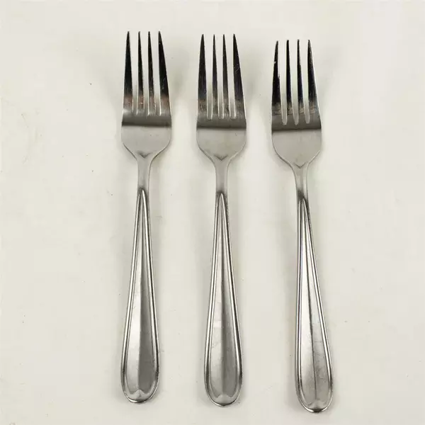 Lot of 3 Oneida Silver Wagner Pattern 18/10 Stainless Salad Forks 7" Rare HTF
