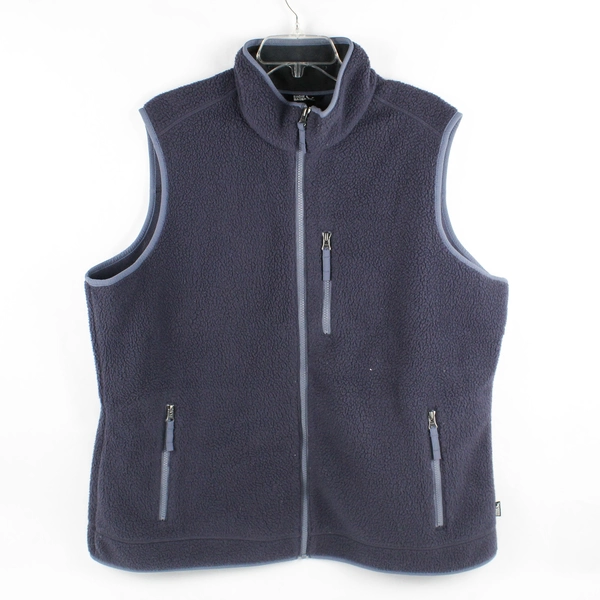 Eddie Bauer Women's 2XL Blue Full Zip Fleece Vest with Zipped Pockets