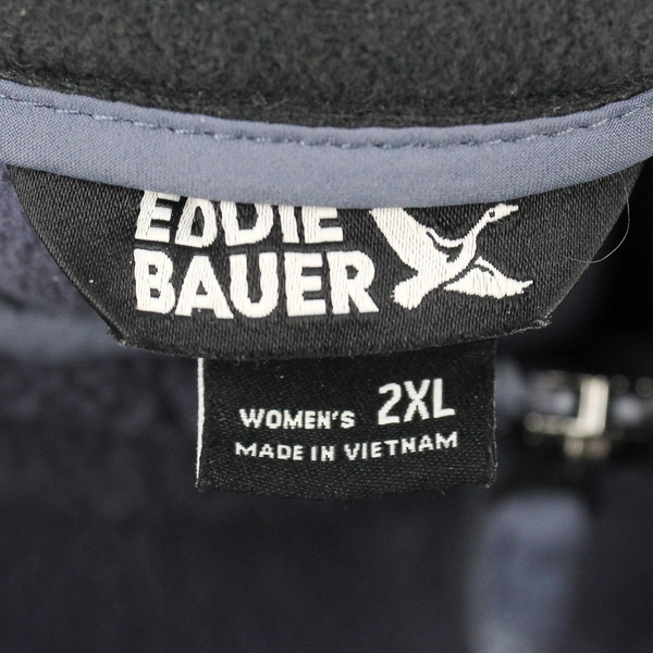 Eddie Bauer Women's 2XL Blue Full Zip Fleece Vest with Zipped Pockets