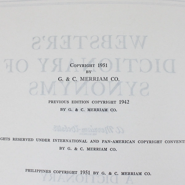 Vintage Webster's Dictionary of Synonyms 1st Edition 1951 Hardcover Dust Jacket