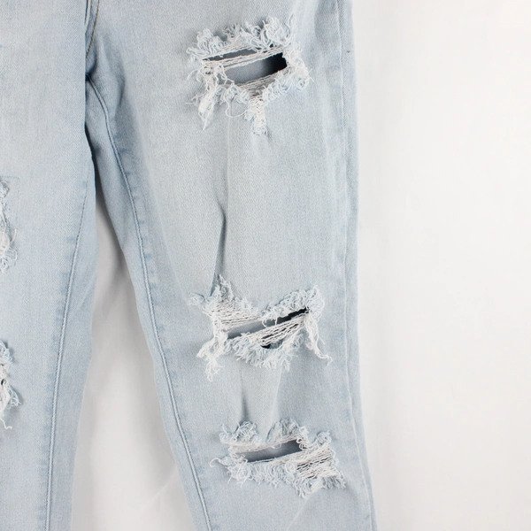 Wax Jeans Juniors/Women's 11/30 Light Wash Distressed Jeans