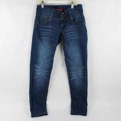 GOGO STAR Women's 5 Medium Wash 3-Button Low Rise Stretch Skinny Jeans