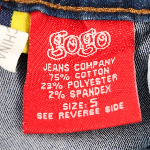 GOGO STAR Women's 5 Medium Wash 3-Button Low Rise Stretch Skinny Jeans