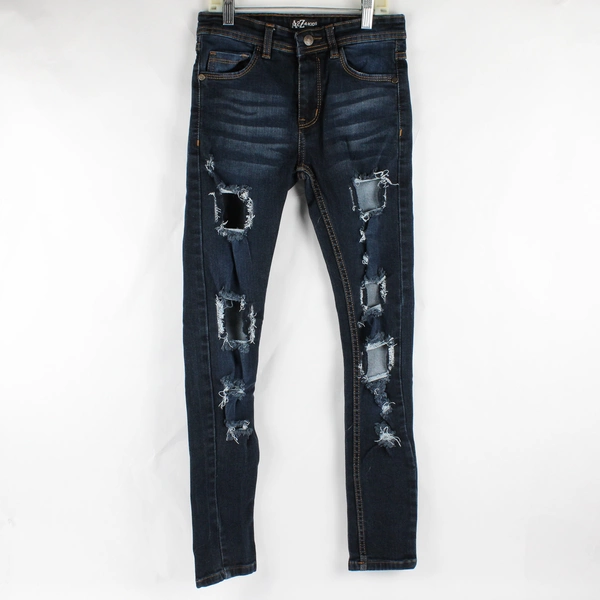 A2Z 4 Youth Girls 11-12 Dark Wash Ripped Distressed Skinny Denim Jeans