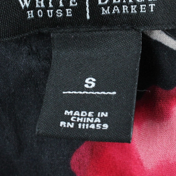 White House Black Market Women's S Black and Floral Lace Camisole/Babydoll Tank