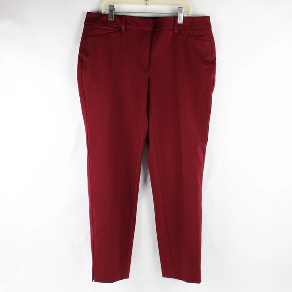 NWT White House Black Market Women's 8P Ponte Slim Ankle Red Dress Pants