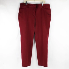 NWT White House Black Market Women's 8P Ponte Slim Ankle Red Dress Pants