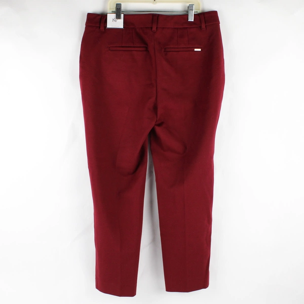 NWT White House Black Market Women's 8P Ponte Slim Ankle Red Dress Pants