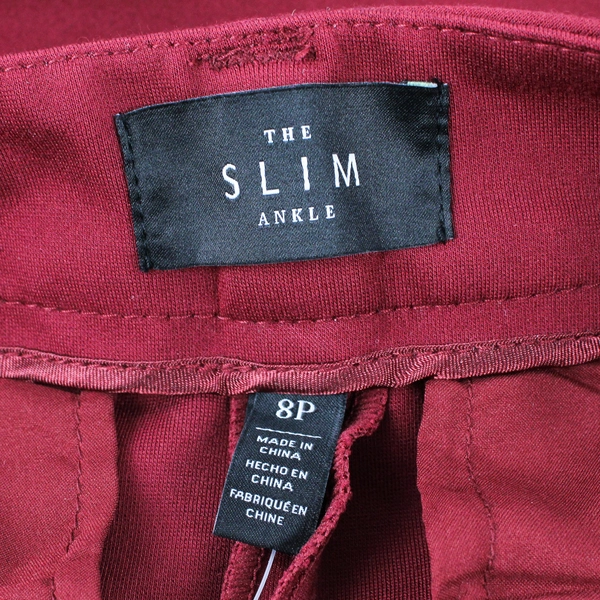 NWT White House Black Market Women's 8P Ponte Slim Ankle Red Dress Pants