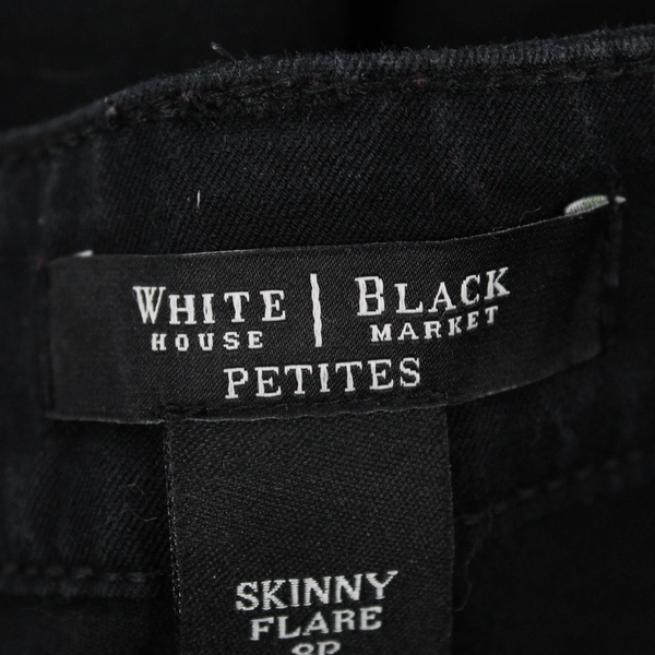 White House Black Market Women's 8P Black Skinny Flare Stretch Jeans