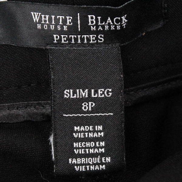 White House Black Market Women's 8P Black Stretch Slim Leg Dress Pants
