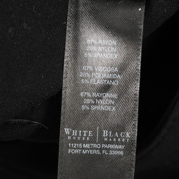 White House Black Market Women's 8P Black Stretch Slim Leg Dress Pants