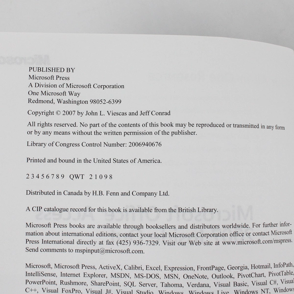 Microsoft Office Access 2007 Inside Out John Viescas Jeff Conrad With CD 2007 PB