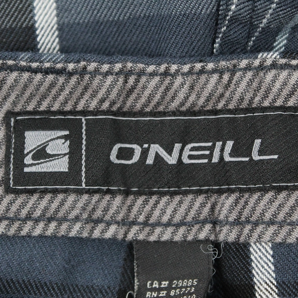 O'Neill Men's 38 Blue Plaid Hybrid Bermuda Shorts
