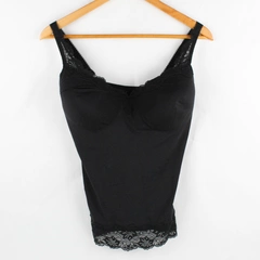 Le Mystere Women's 36E Black Lace Full Bra Camisole #3965