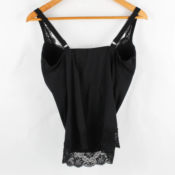 Le Mystere Women's 36E Black Lace Full Bra Camisole #3965