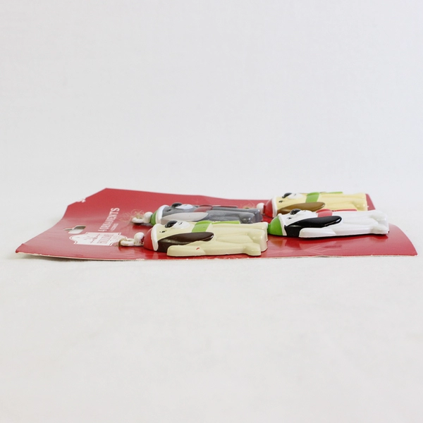 4-pc Dogs Hanging Holiday Ornaments Tree Decorations, Holiday Time New