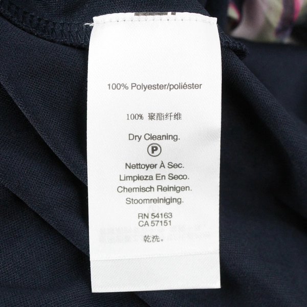 NWT DKNY Women's 6 Navy Blue Floral Bubble Sleeve Buttoned V-Neck Midi Dress