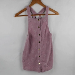 Tahari Smiley Face Pattern Pink Corduroy Overall Dress Girls' Size 7