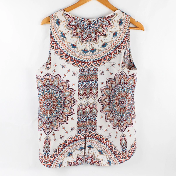 VERSE Women's L Multicolor Sleeveless Aztec Design Tunic Top Made in USA