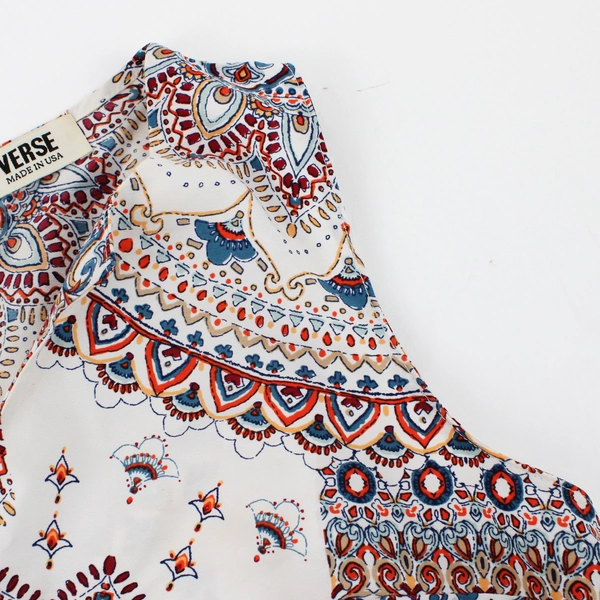 VERSE Women's L Multicolor Sleeveless Aztec Design Tunic Top Made in USA