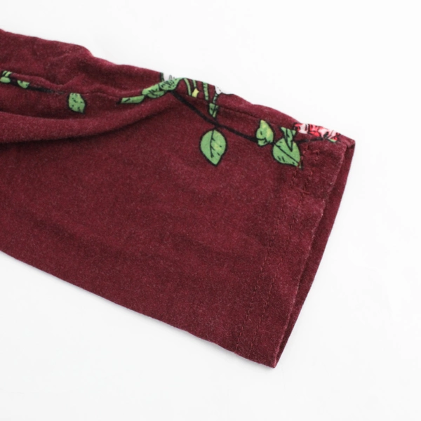 Lilbetter Women's M Purple Floral V Neck Long Sleeve Maxi Dress