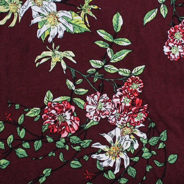 Lilbetter Women's M Purple Floral V Neck Long Sleeve Maxi Dress