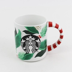 Starbucks Christmas Holly/Mistletoe Ceramic Coffee Mug 12 Fl Oz 4" Tall 2019