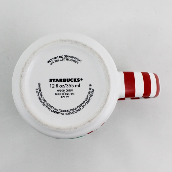 Starbucks Christmas Holly/Mistletoe Ceramic Coffee Mug 12 Fl Oz 4" Tall 2019